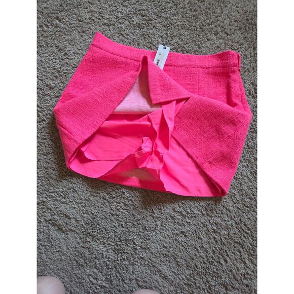 NWT Steve Madden Hot Pink Tweed Mini Skort - Picture 4 of 5